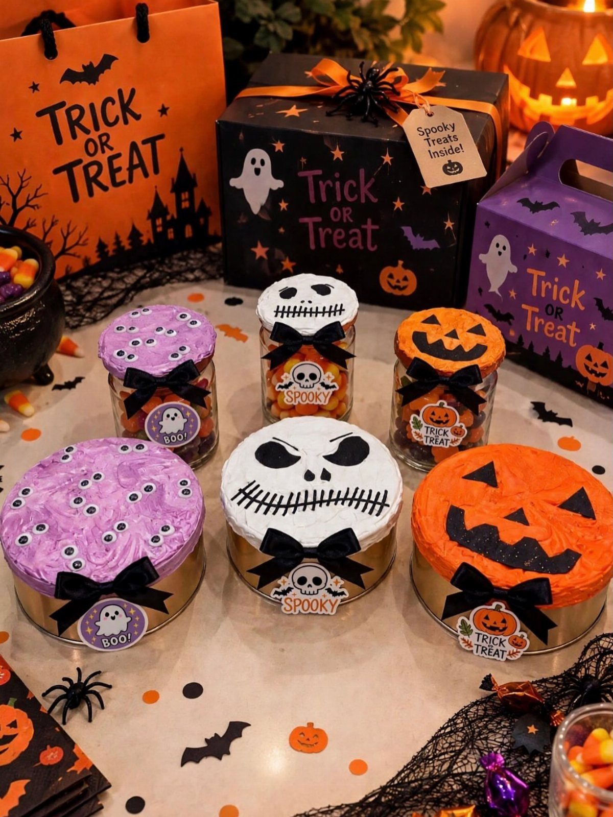 Halloween Teacher Gifts: 10 Ideas Teachers Will Like 3 Halloween-themed jars decorated as monsters and pumpkins filled with colorful treats